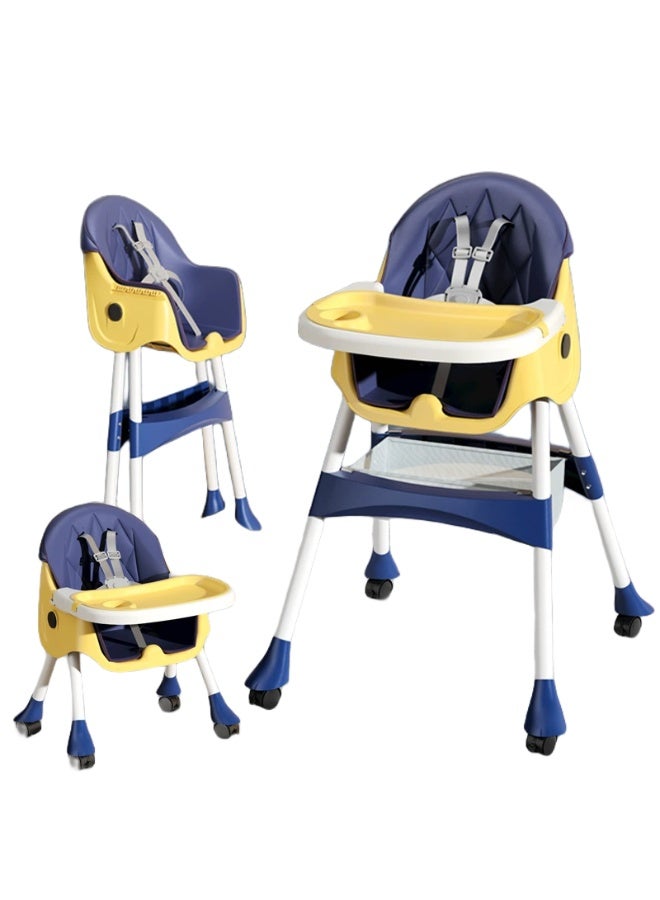 Multi-functional foldable portable children's safety dining chair, baby eating chair, infant dining table chair, yellow standard model - Image 3
