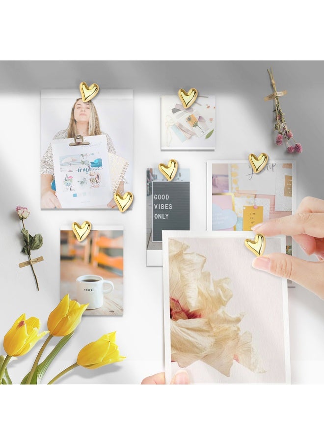 30 Pieces Cute Heart Push Pins, Gold Thumb Tacks, Decorative Gold Push Pins for Bulletin Board, Cork Board, Wall, Office or Home - Image 4