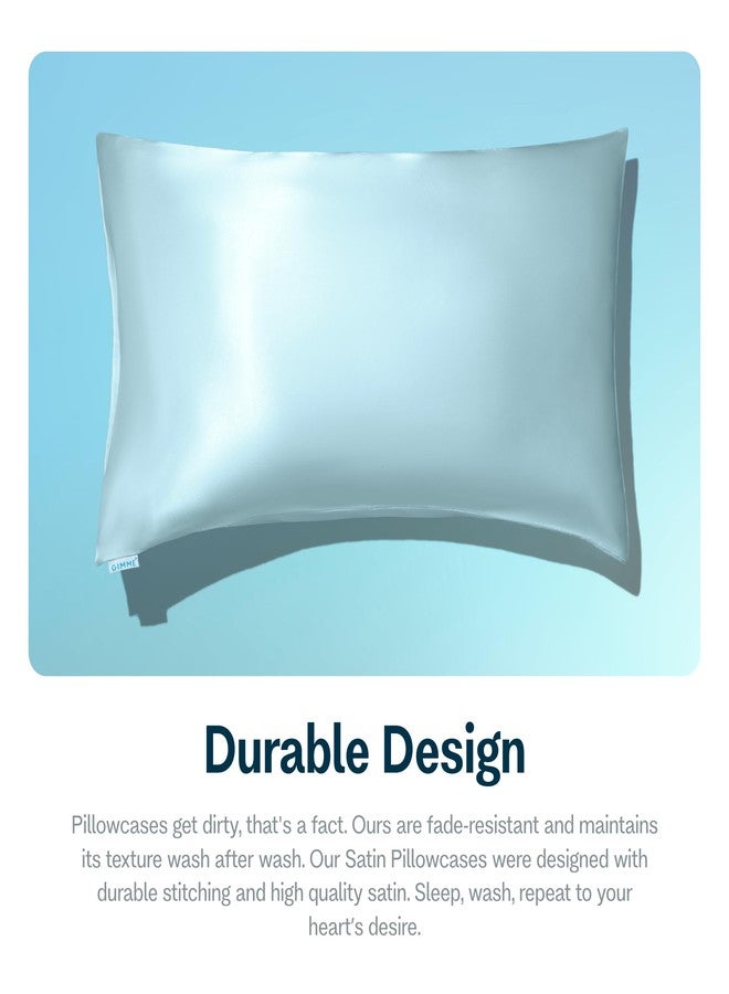 Gimme Beauty White Satin Pillowcase - Ultra-Gentle Hair & Skin Care Luxury Bedding - Reduces Frizz & Breakage - Standard Size Silky Bedroom Pillow - Queen Size, 20" x 30" - Image 4