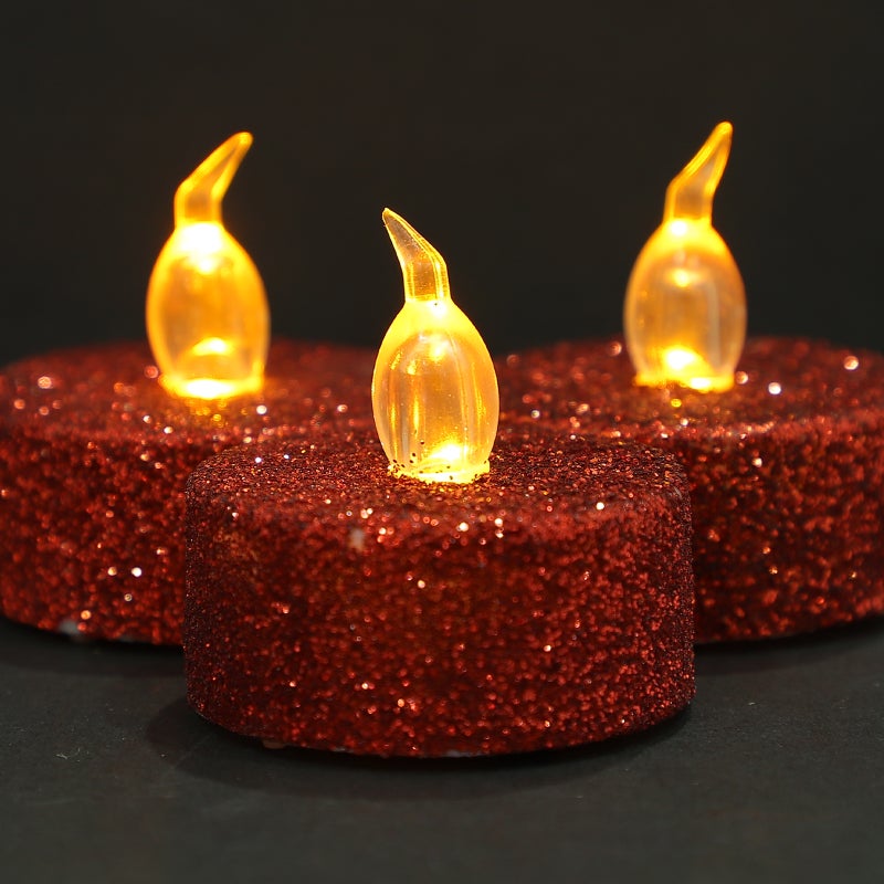 12pcs Candle Light Glitter Battery Powered Candle Light Flameless Candle - Image 1