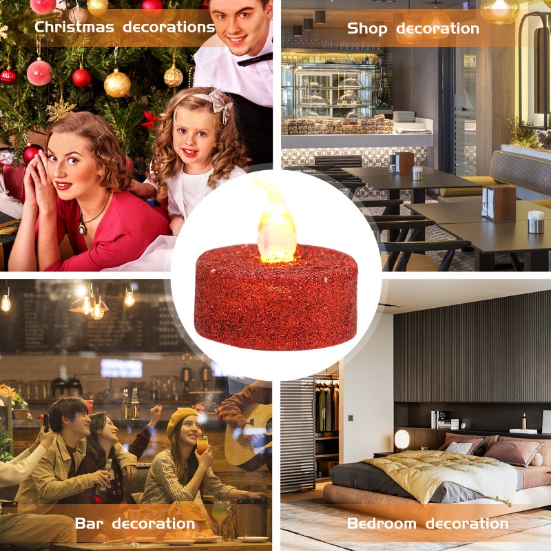 12pcs Candle Light Glitter Battery Powered Candle Light Flameless Candle - Image 4