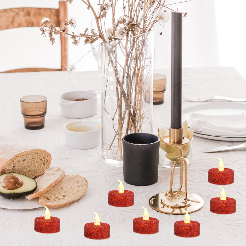 12pcs Candle Light Glitter Battery Powered Candle Light Flameless Candle - Image 5