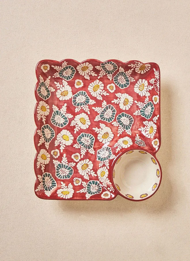 Chumbak  Wildflower Chip & Dip Platter, 120ml  | Best Price UAE