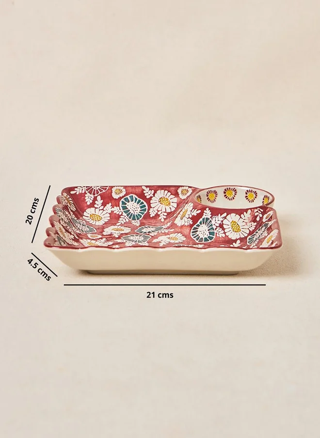 Chumbak  Wildflower Chip & Dip Platter, 120ml  | Best Price UAE