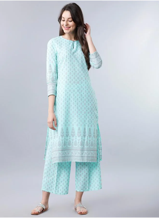 Vishudh All Over Print Kurta & Palazzos Set