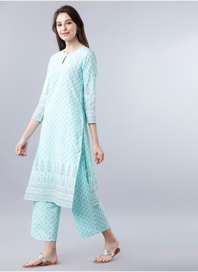Vishudh All Over Print Kurta & Palazzos Set by Styli  - Image 2