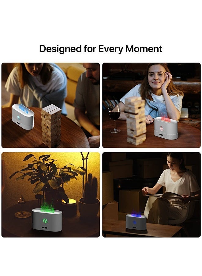 Arabest - Upgraded Flame Diffuser180ml Aromatherapy Oil Diffuser Ultrasonic Cool Mist Diffuser with Waterless Auto Shut-Off Protection,5 Color Flame Lights for Home Office - Image 1