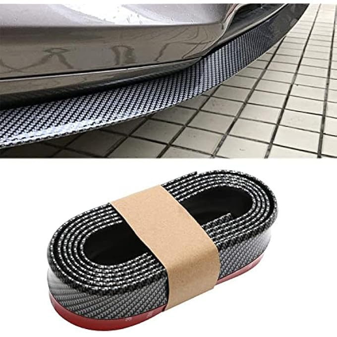 rayihni Front Bumper Spoiler Lip Carbon Fiber Universal Car Bumper Protector Car Stickers Front Lip Side Skirt Rubber Strip Splitter Spoiler for Vehicle 2.5m/8.2ft - Image 3