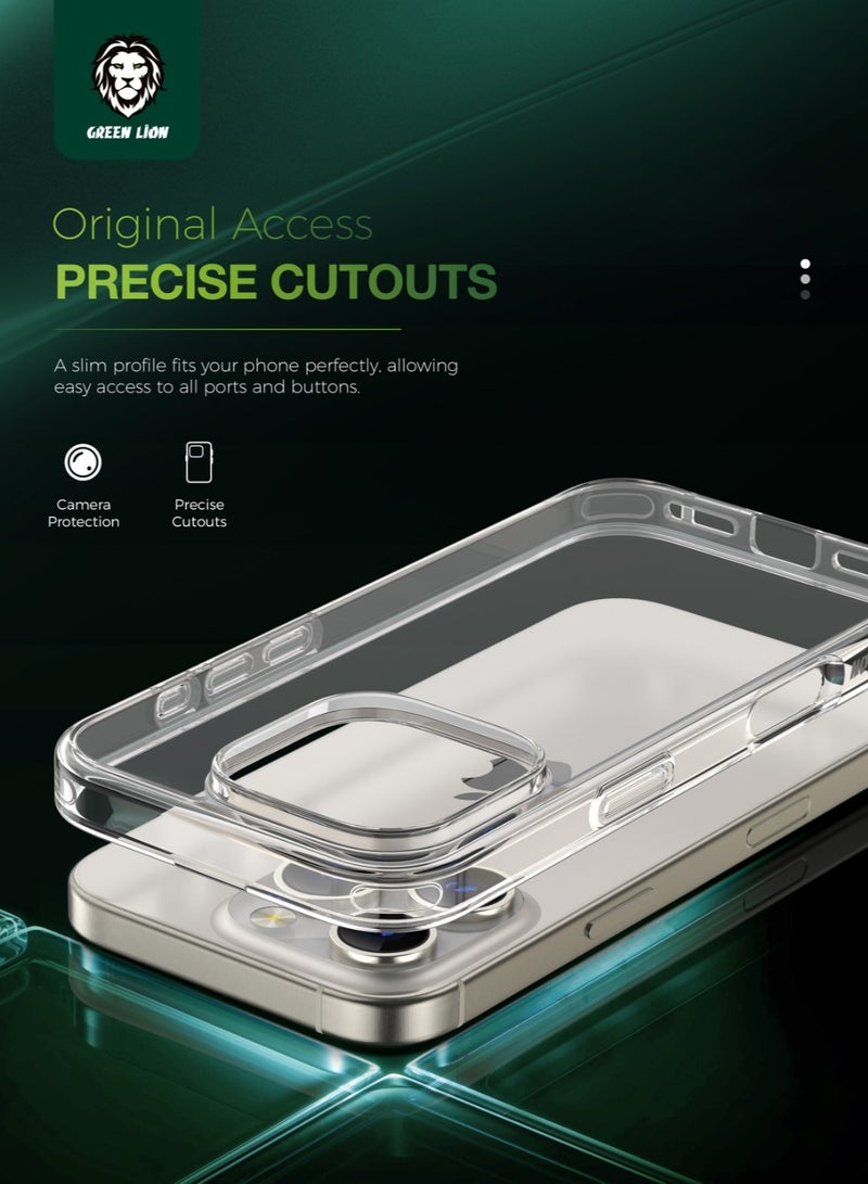 GREEN LION iPhone 16 Pro Max Case Crystal Clear / Anti-Scratch / Anti-Yellowing / Anti-Microbial Protection / High-Level Protection / Drop Protection / Camera Protection / Enduring Clarity - Clear - Image 4