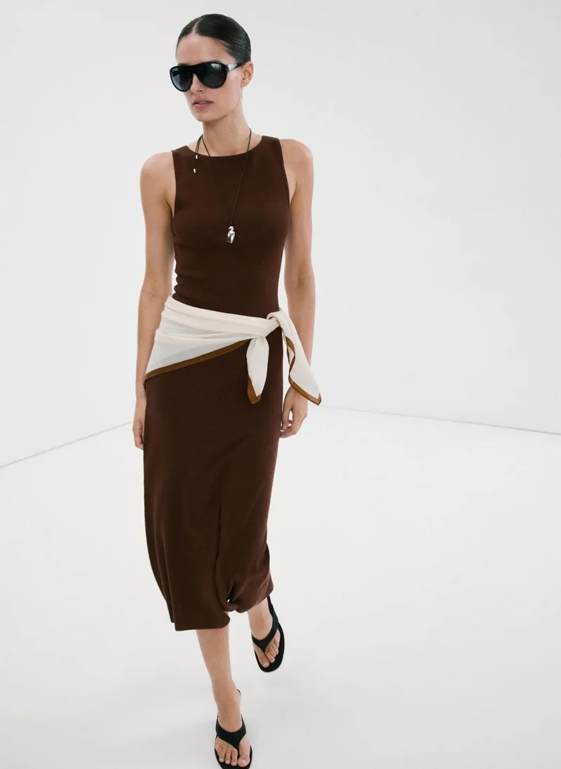 مانجو Fitted Midi-Dress