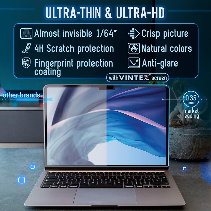 فينتيز واقي شاشة مغناطيسي VINTEZ للضوء الأزرق متوافق مع MacBook Pro 16 بوصة 2021، 2022، 2023، 2024، M1، M2، M3، M4 - مرشح حجب الضوء الأزرق للكمبيوتر المحمول - Image 4