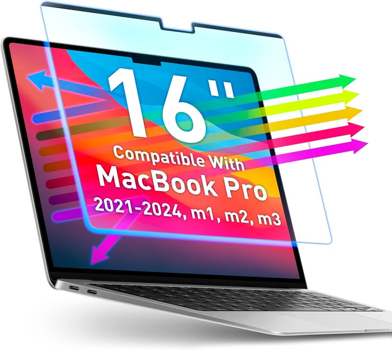 فينتيز واقي شاشة مغناطيسي VINTEZ للضوء الأزرق متوافق مع MacBook Pro 16 بوصة 2021، 2022، 2023، 2024، M1، M2، M3، M4 - مرشح حجب الضوء الأزرق للكمبيوتر المحمول - Image 1