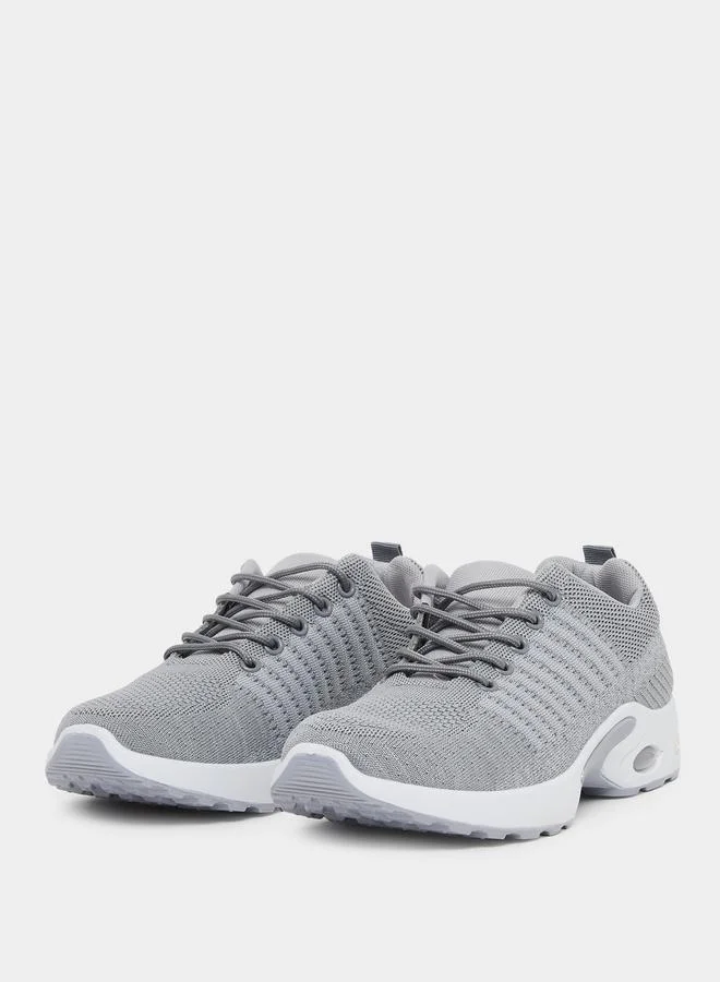 ستايلي Styli Lace Up Knitted Upper Sneakers