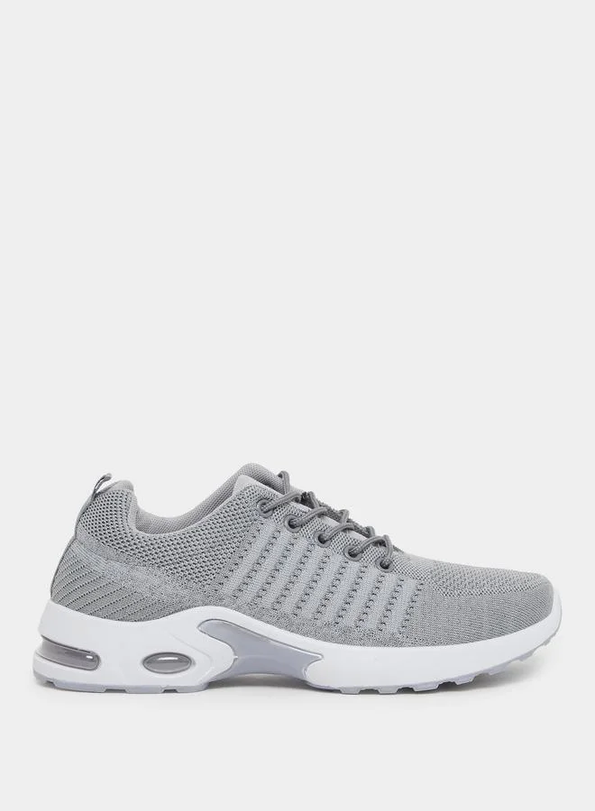 ستايلي Styli Lace Up Knitted Upper Sneakers