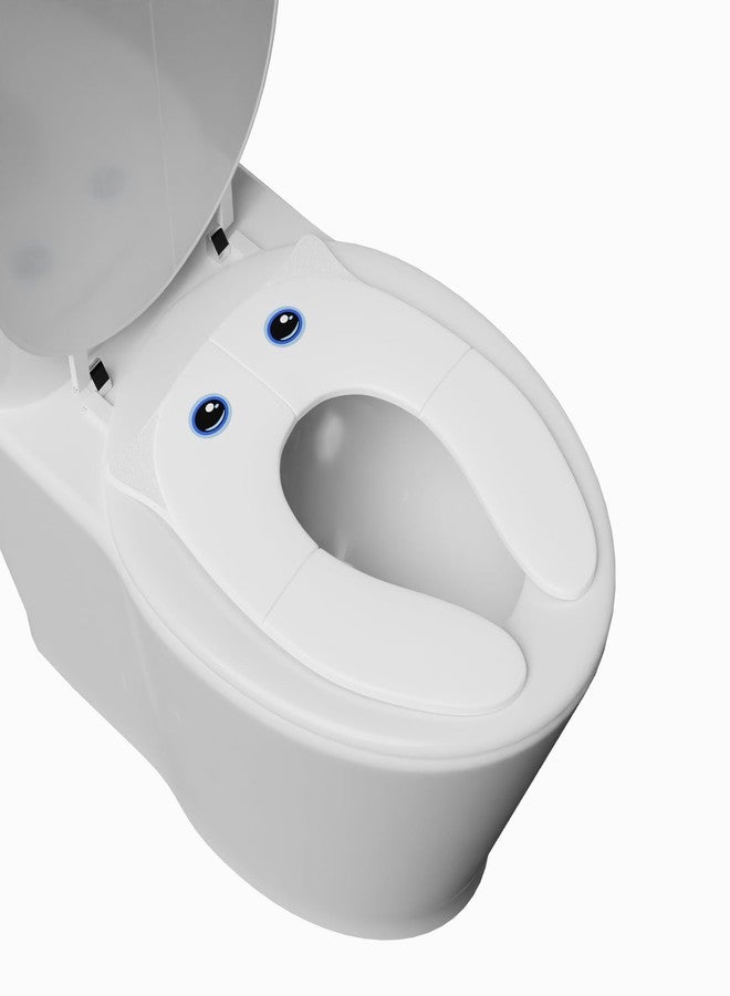 TechHark Plastic Baby Potty Training Toilet Seat for Boys and Girls Kids, Non-Slip with Splash Guard, Fits Round&Oval Toilets, (Travel White) Pack of 1 - Image 1