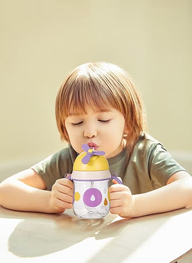 Gonice Baby Straw Bottle Toddler Water Bottle Sippy Cup for Baby 6-12 Months Baby Straw Cup Sipper Bottle for Kids with Handles 300ml (Purple) - Image 4