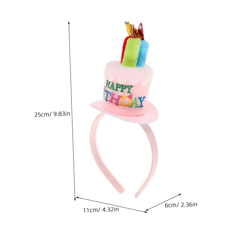 Pink Birthday Cake Headband Reusable Comfortable Fit for Themed Parties Festive Boost - Image 3