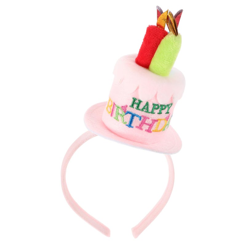 Pink Birthday Cake Headband Reusable Comfortable Fit for Themed Parties Festive Boost - Image 2