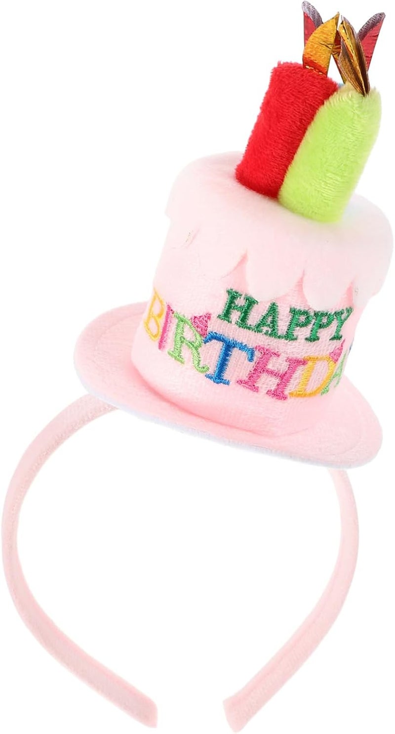 Pink Birthday Cake Headband Reusable Comfortable Fit for Themed Parties Festive Boost - Image 1