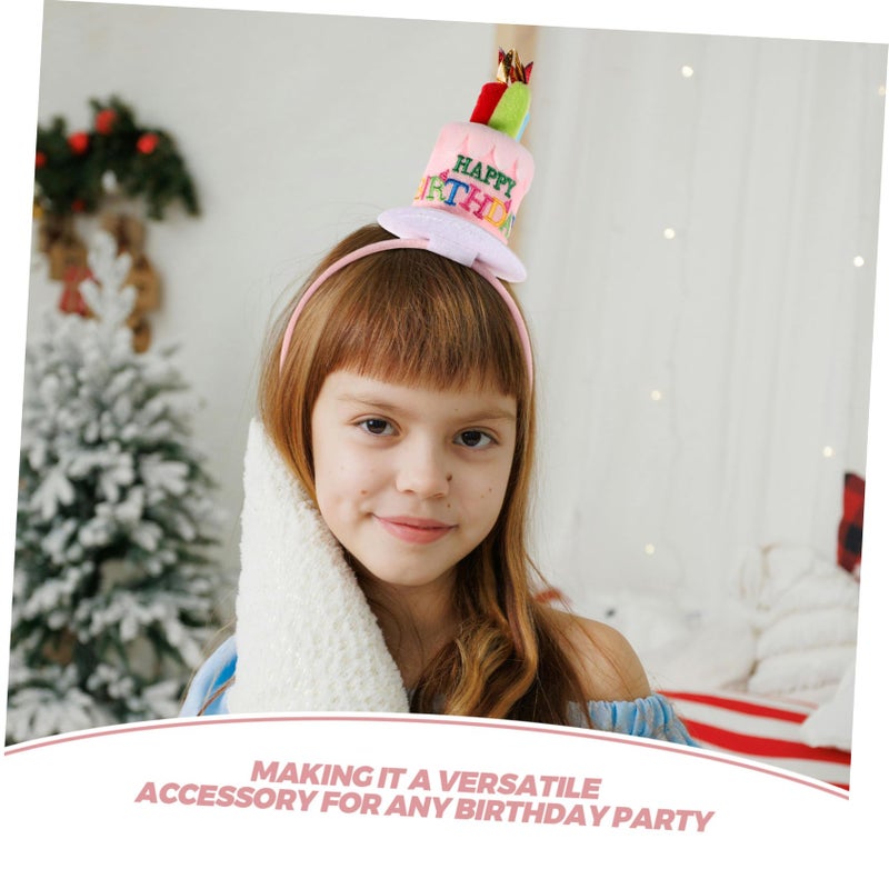 Pink Birthday Cake Headband Reusable Comfortable Fit for Themed Parties Festive Boost - Image 4