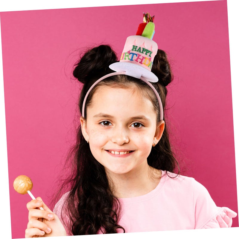 Pink Birthday Cake Headband Reusable Comfortable Fit for Themed Parties Festive Boost - Image 5