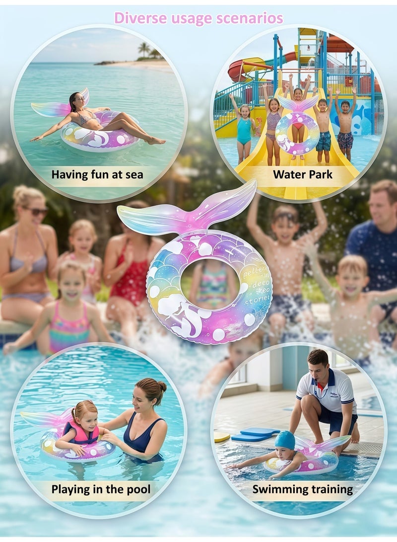Valiant Glow Mermaid Pool Floats-Inflatable Swimming Ring for kids|Cute Pool Float Tube Decorations Swim Tubes|Outdoor Pool Beach Water Floats|Party Supplies Floaties（70 outer diameter） - Image 5
