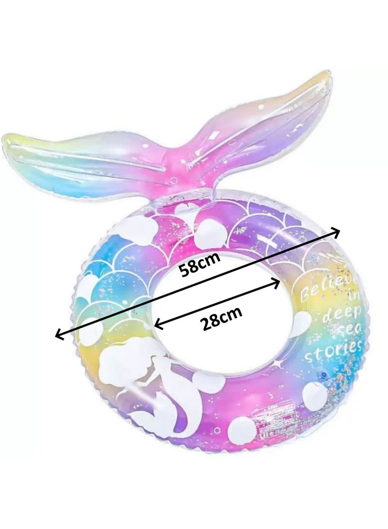 Valiant Glow Mermaid Pool Floats-Inflatable Swimming Ring for kids|Cute Pool Float Tube Decorations Swim Tubes|Outdoor Pool Beach Water Floats|Party Supplies Floaties（70 outer diameter） - Image 3