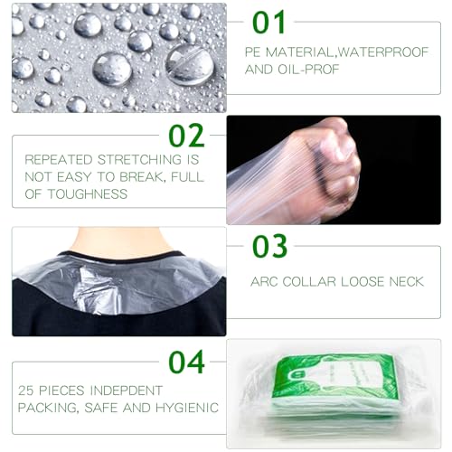ETNRHP 100 Pieces Disposable Aprons Plastic Aprons for Kids Clear Smocks Disposable Waterproof Oil Proof Toddler Art Apron Children Cooking Apron for Painting Cooking Eating Teaching DIY Craft Picnic - Image 3