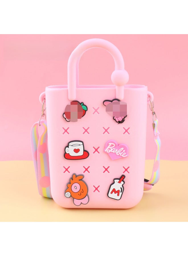 إسكدنيا حقيبة ثقب ذاتية الصنع إكسسوارات لطيفة حقيبة يد صيفية لقضاء إجازة الشاطئ حقيبة ثقب ملونة حقيبة شاطئية بنفسك حقيبة جيلي-الألوان: 29 - Image 1