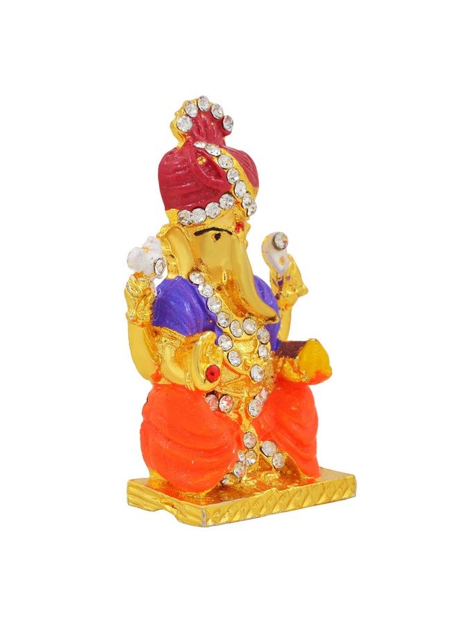 Memoir Memoir Brass CZ Seth Ganesh Ganpati Stand Idol Home Decor  - Image 2