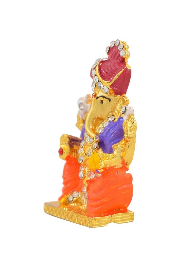 Memoir Memoir Brass CZ Seth Ganesh Ganpati Stand Idol Home Decor  - Image 3