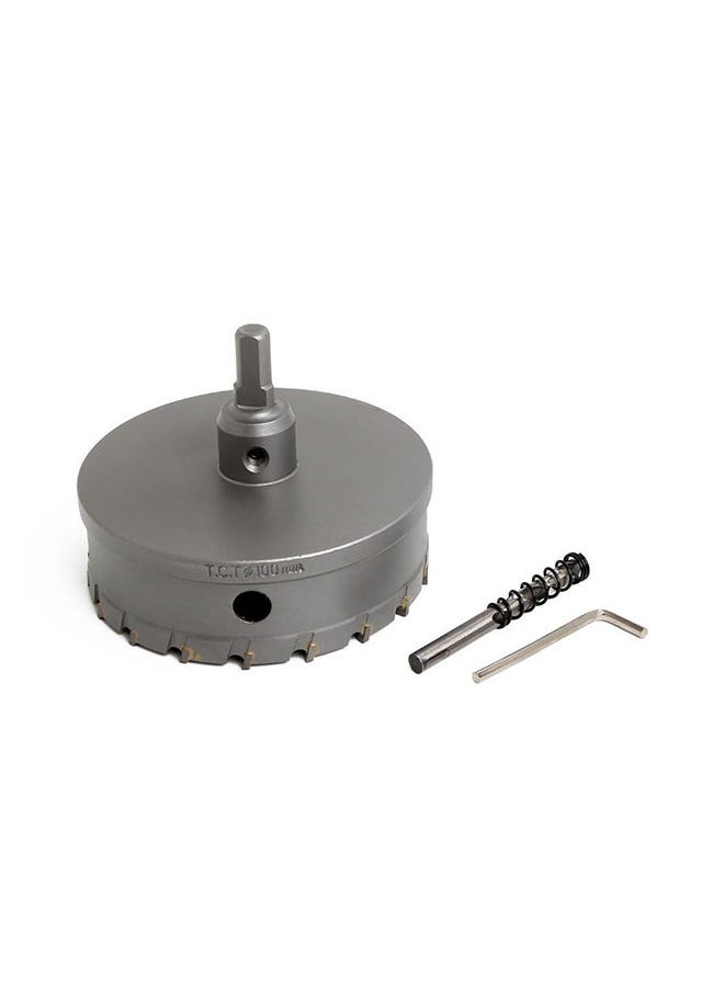 VTOOLS 100mm TCT Hole Saw Cutter with Pilot Drill Bit, Carbide Tipped Hole Cutter for Hard Metal, Stainless Steel, and Wood, VT3135  - Image 2