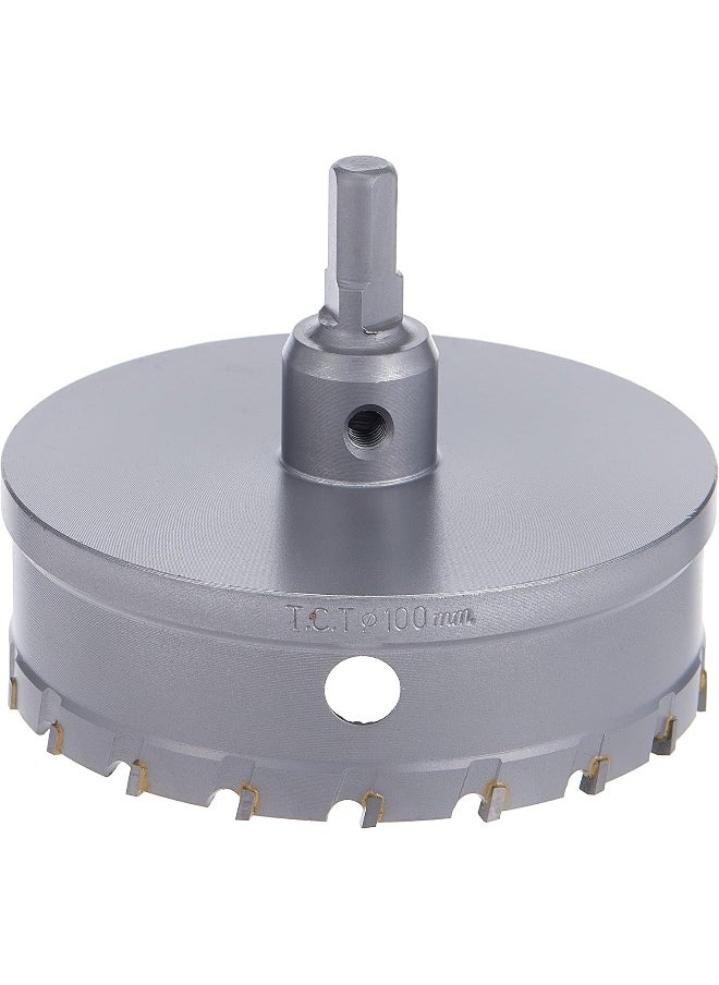 VTOOLS 100mm TCT Hole Saw Cutter with Pilot Drill Bit, Carbide Tipped Hole Cutter for Hard Metal, Stainless Steel, and Wood, VT3135  - Image 3