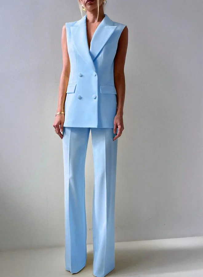 تايك تو Take Two Blue Tailored Waistcoat and Trousers Co-Ords