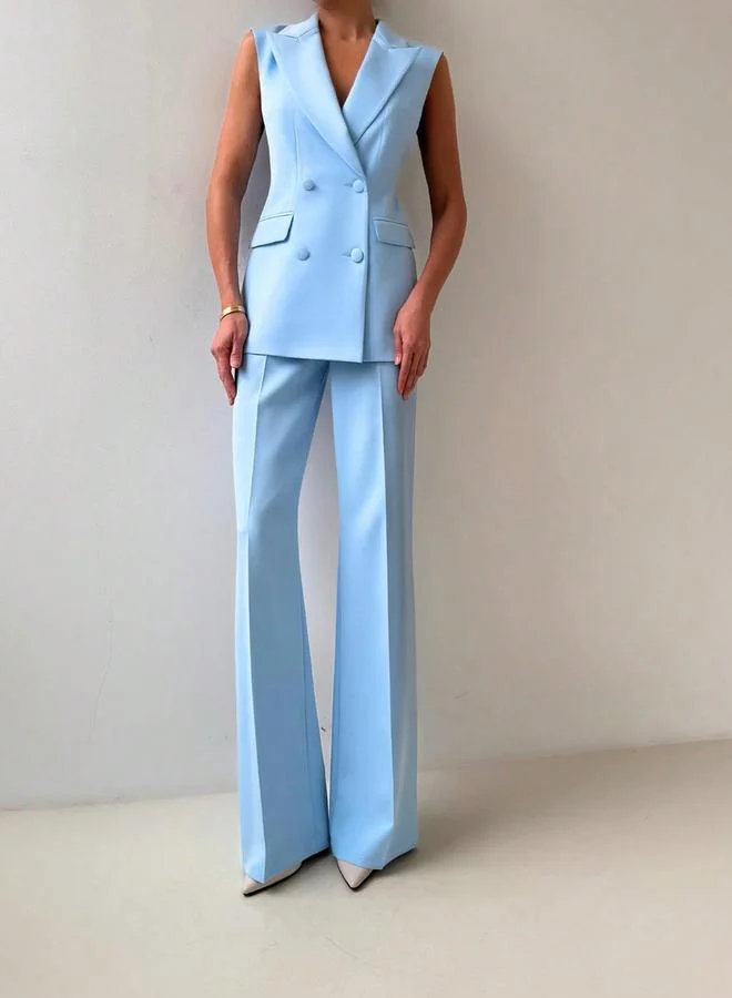 تايك تو Take Two Blue Tailored Waistcoat and Trousers Co-Ords