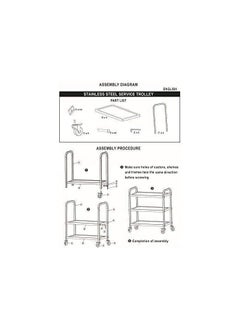 VINSTAR Stainless Steel Utility Cart, 3 Layers Large (95 x 50 x 95 cm) Commercial Heavy Duty Serving Trolley, Kitchen Service Trolley with 360°Rotation Wheels for for Hotel Restaurant Home  - Image 5