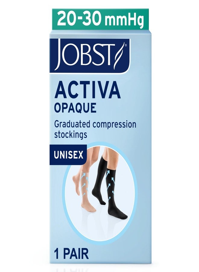 JOBST ACTIVA Opaque 20-30 mmHg Compression Socks for Women and Men, Knee High, Closed Toe, Black, Large - Image 2