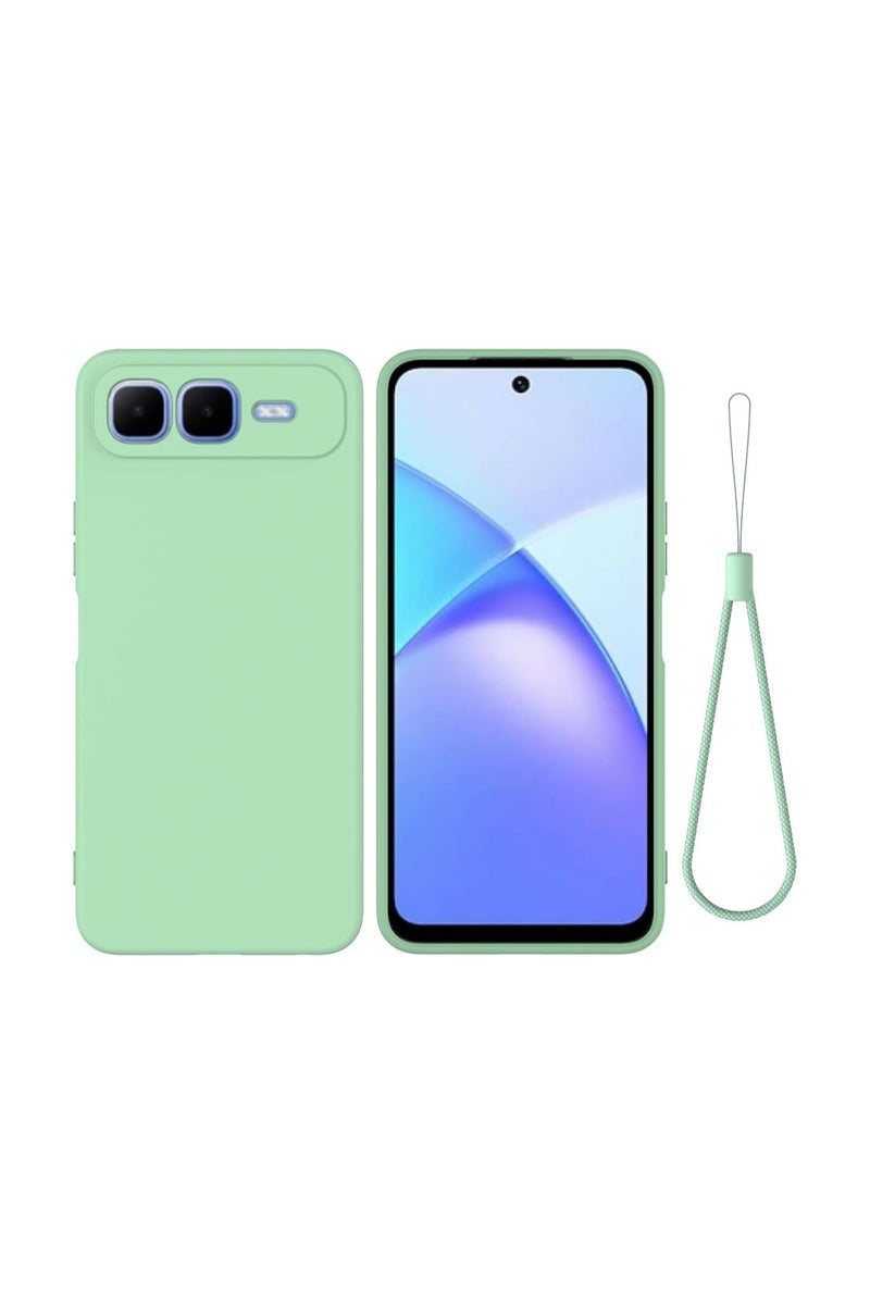 عام غطاء سيليكون متوافق مع هاتف Infinix Smart 10 Plus - حافظة مرنة من مادة TPU السيلكون السائل مع حزام ، مقاومة للصدمات والسقوط. - Image 1