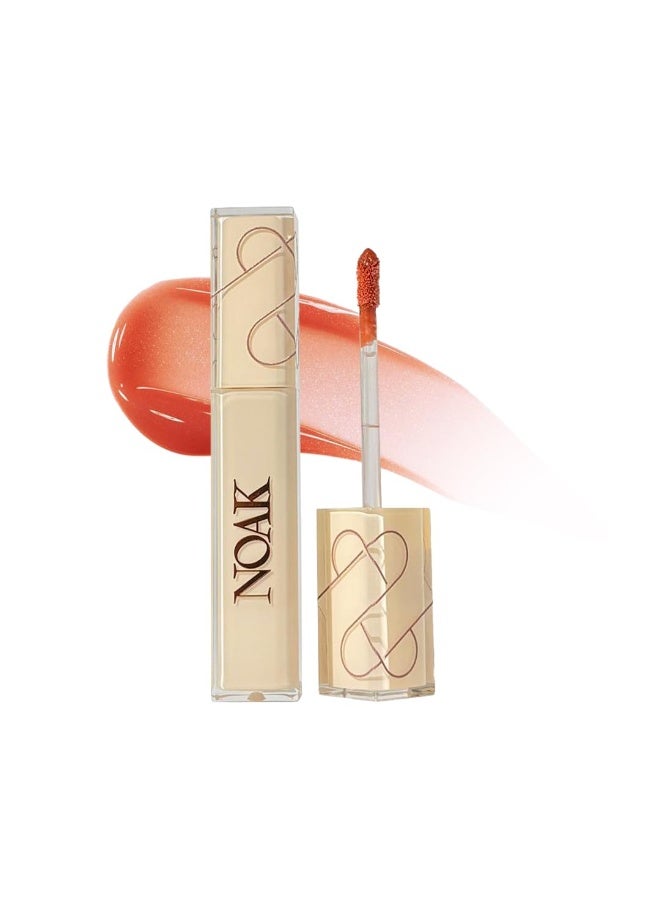 Noak Glass Shine Lip Gloss for Women | Hydrating & Non-Sticky Formula | High-Shine Glass Finish | Long-Lasting Comfort & Nourishment | 2ml (Satiin Sand) - Image 1