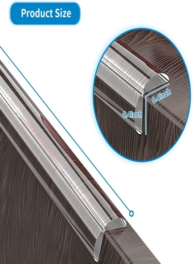 OLWICK 2 Meter Clear Self-Adhesive Countertop & Table Edge Protector - Transparent Oval-Shaped Spill/Impact Guard Strip for Desks, Kitchen Counters, Workbenches & Furniture, 15x15mm, Pack of 1 - Image 3