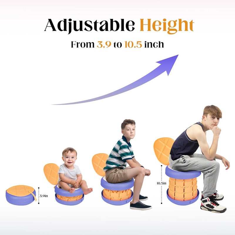 Inmorven Portable Toilet Camping Retractable Potty Adjustable Height Camp Potty for Adults Kids, Foldable Portable Toilet or Camping, Car, Travel, Boat, Beach, Tent and Emergency Use - S - Image 2