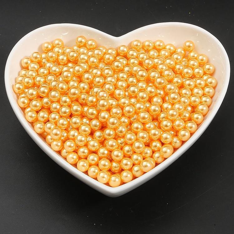 No hole imitation pearl creamy-white ABS color decorative pearl clothing accessories loose beads diy handmade jewelry accessories Orange