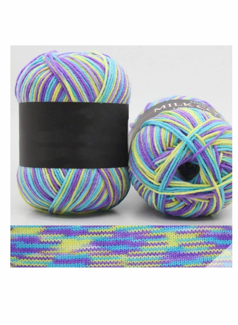 KASTWAVE Crochet Yarn Five Piece Multi-Colored, Acrylic Knitting Yarn, Hand Knitting Yarn, Weaving Yarn, Crochet Thread (Orange+Green+Yellow-Blue+White+Colorful Segment) - Image 5