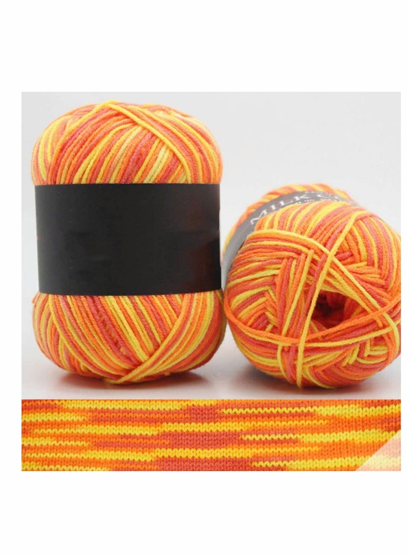 KASTWAVE Crochet Yarn Five Piece Multi-Colored, Acrylic Knitting Yarn, Hand Knitting Yarn, Weaving Yarn, Crochet Thread (Orange+Green+Yellow-Blue+White+Colorful Segment) - Image 4