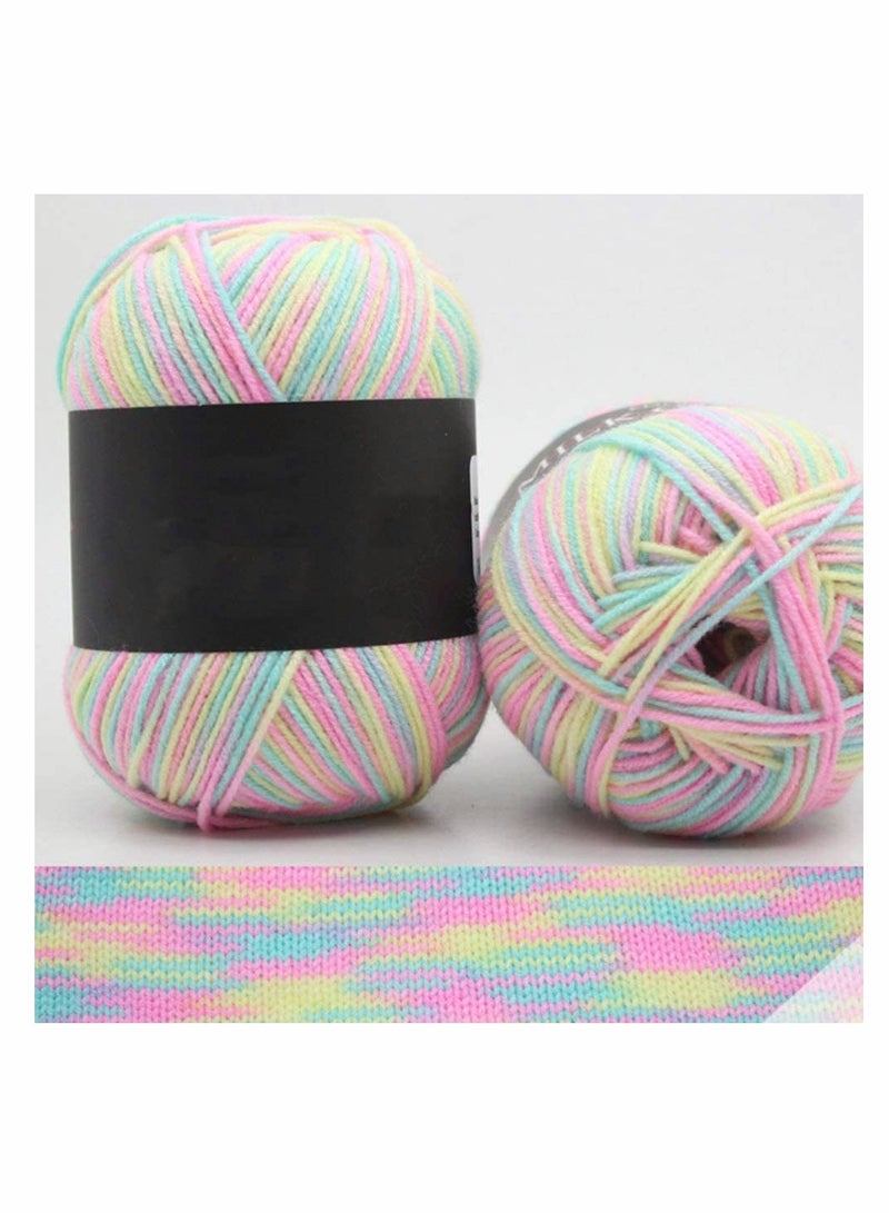 KASTWAVE Crochet Yarn Five Piece Multi-Colored, Acrylic Knitting Yarn, Hand Knitting Yarn, Weaving Yarn, Crochet Thread (Orange+Green+Yellow-Blue+White+Colorful Segment) - Image 2