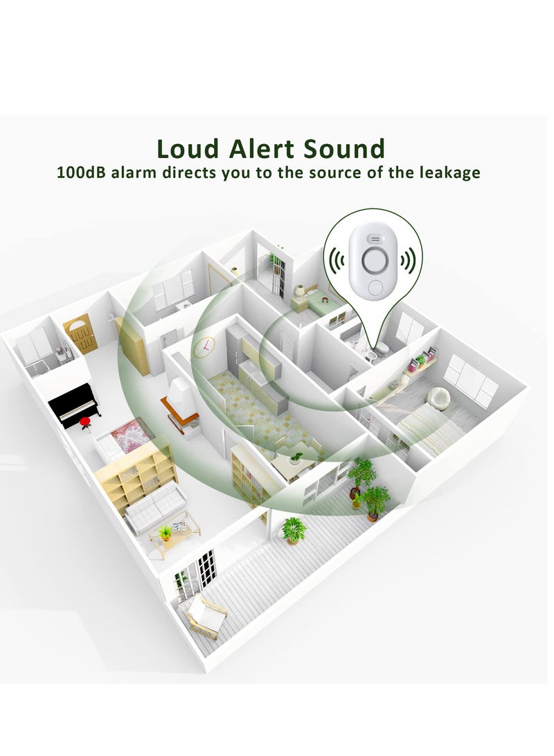 SYOSI مجموعة كاشف تسرب المياه الذكي - اتصال واي فاي، إنذار قابل للتعديل، تنبيهات عبر التطبيق، أمان المنزل، حماية القبو، سلامة المطبخ والحمام - Image 5