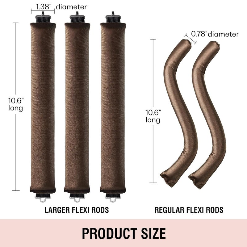 Omdhanu No Heat Hair Curlers Satin Rollers for Overnight Curls Flexible Curling Rods LongLasting Heatless Waves Easy DIY Hair Styling Soft Rollers for All Hair Types Gift for WomenPink - Image 3