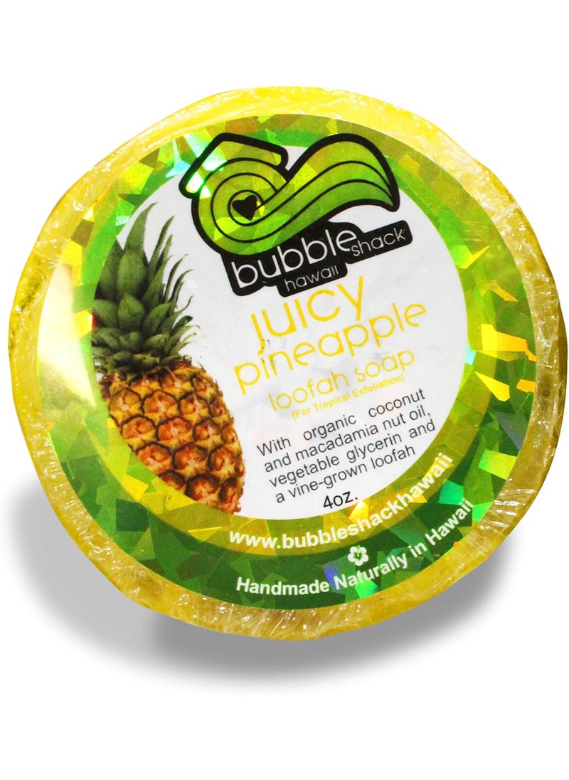 Bubble Shack Hawaii Juicy Pineapple Loofah Lather Soap Bar 