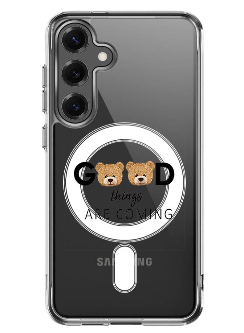 Theodor Magnetic Case for Samsung Galaxy S25 6.2-inch Compatible with MagSafe Wireless Charging, Shockproof Phone Bumper Cover Good thingsa are coming - Image 1