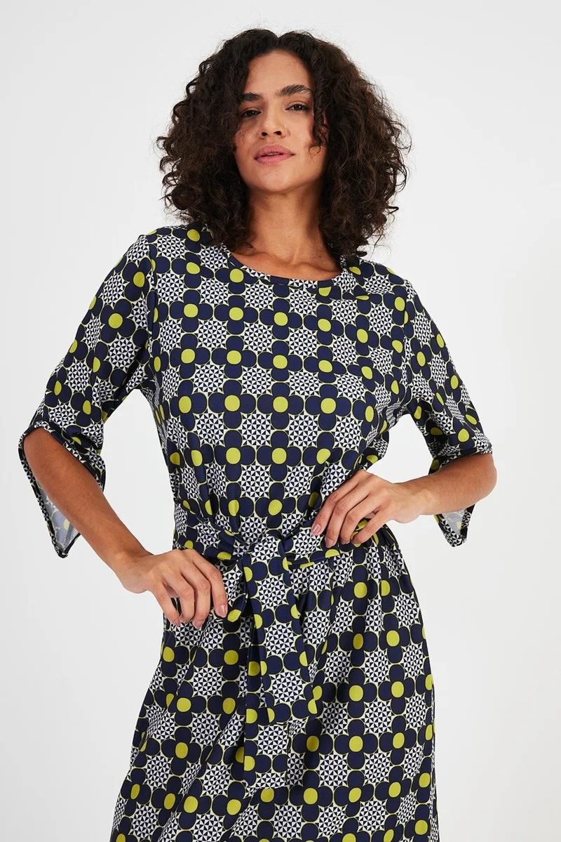 Alexander Gardi Alexandergardı Tulip Sleeve Waist Belted Dress (B22-484B)
